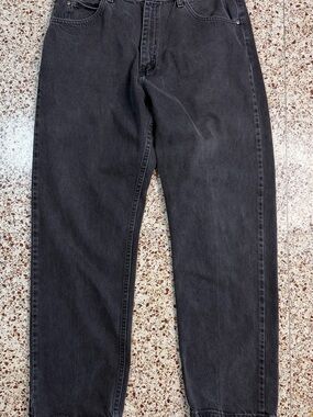 Vintage Wrangler Authentic Jeans Relaxed Fit Black Denim Mid Rise‎ Men's 36x32"